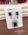 AD Diamond Designer Silver Pendant Set 8 Wholesale Price In Surat
